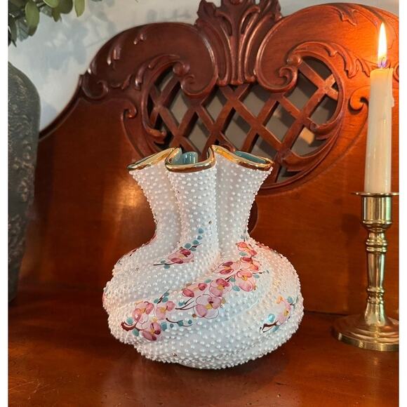 Vintage Italian Hand-painted Floral Vase - Picture 1 of 5